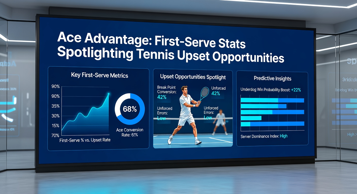 Detailed graph illustrating first-serve win percentages versus upset frequencies in recent ATP clay tournaments, with peaks during April events