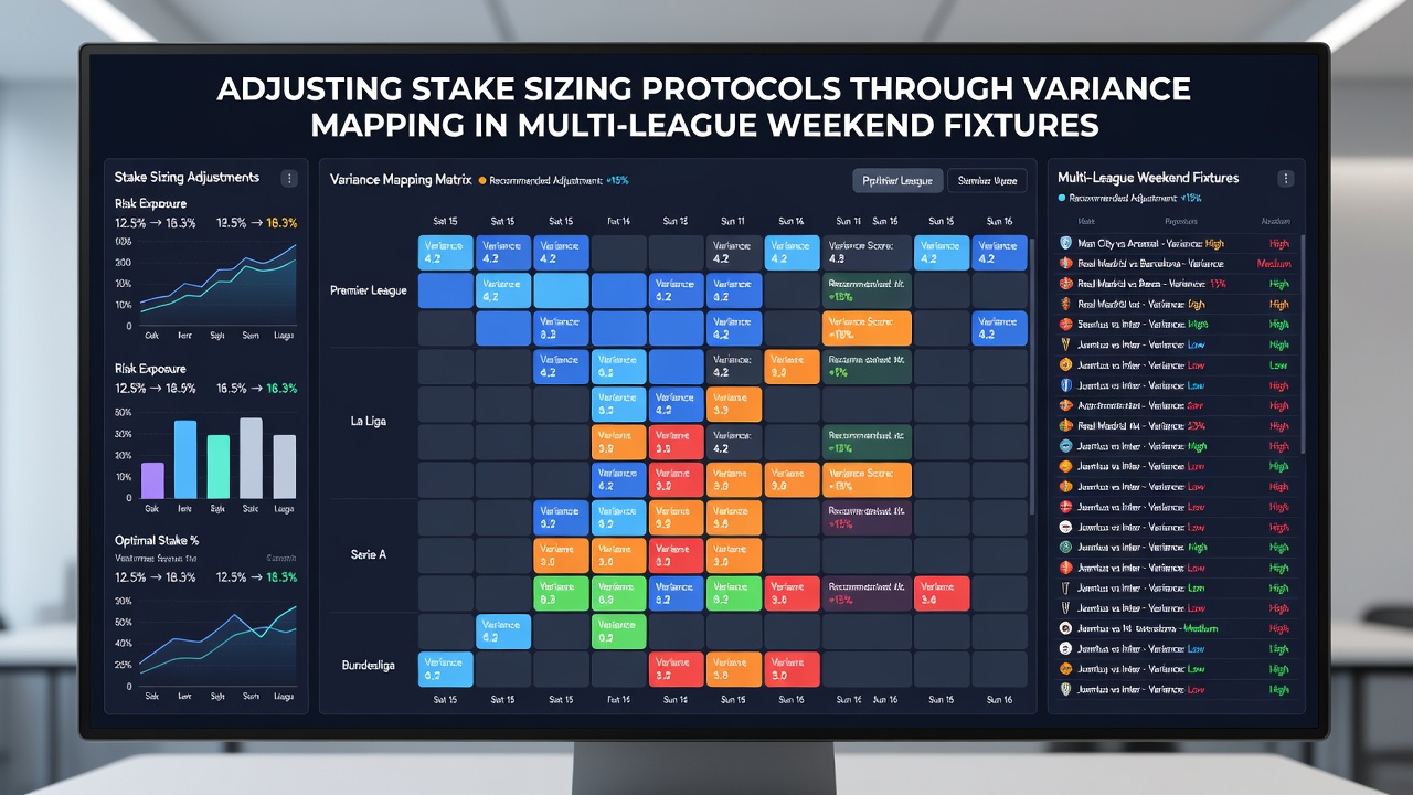 Stake sizing protocol flowchart for weekend multi-league events