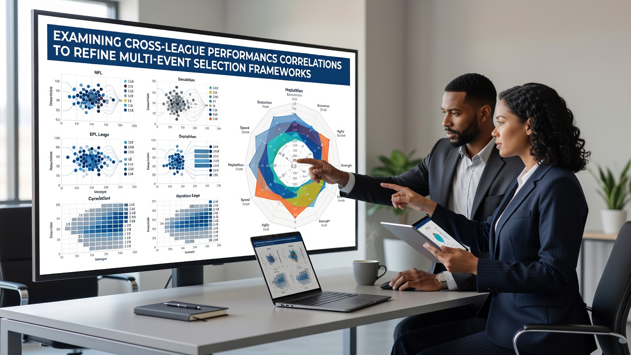 Analysts reviewing multi-event betting framework adjustments based on league correlation data