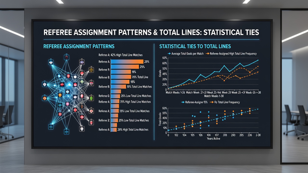 Graph illustrating correlation between referee card averages and match goal totals in football competitions