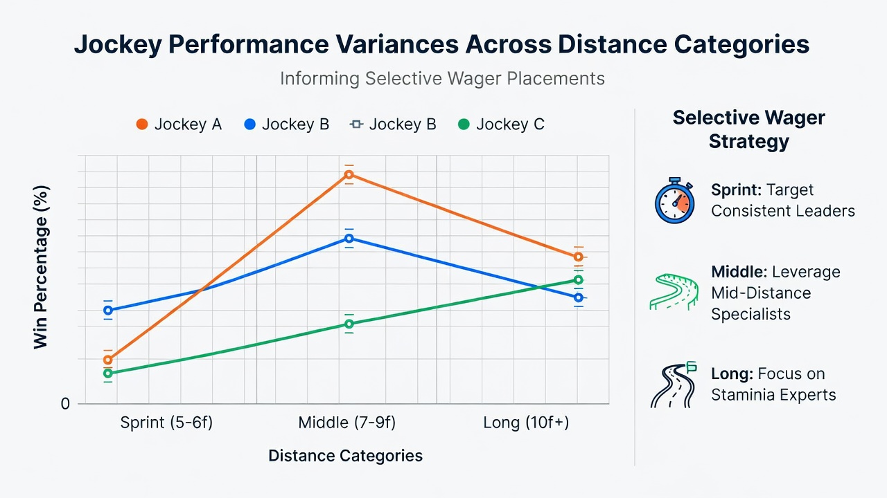 Detailed chart comparing jockey win percentages in sprint versus staying races