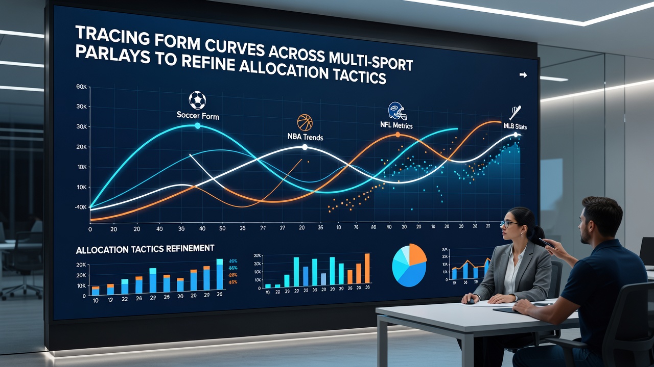 Chart displaying stake allocation percentages adjusted according to intersecting form curves from different sports